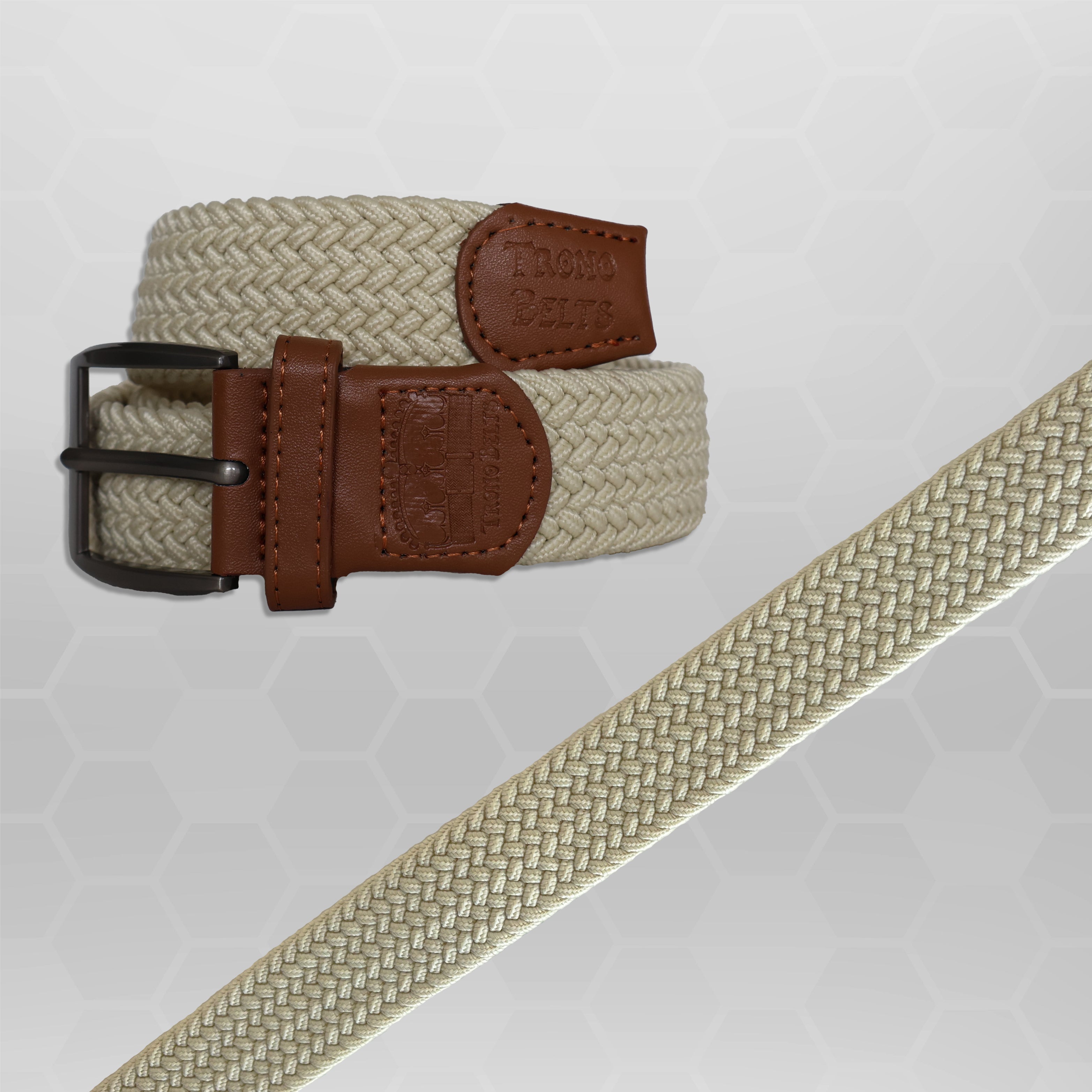 Cream Tan Stretch Belt