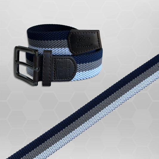 Blue, Gray & White Premium Stretch Belt