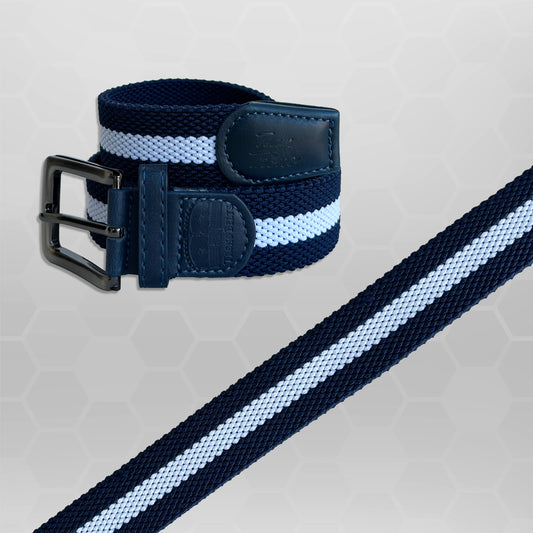 Blue & White Premium Stretch Belt